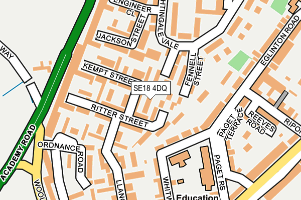 SE18 4DQ map - OS OpenMap – Local (Ordnance Survey)