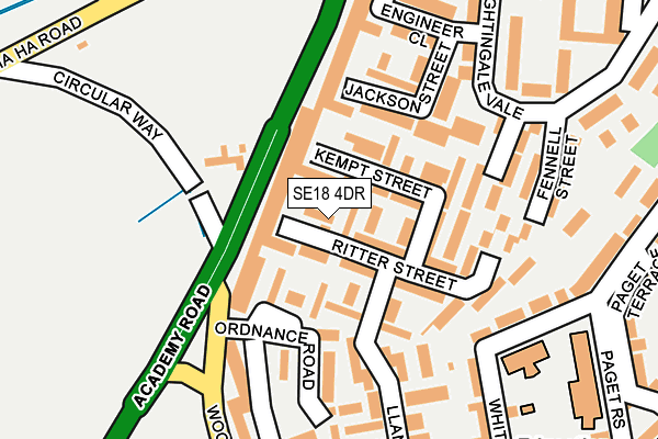 SE18 4DR map - OS OpenMap – Local (Ordnance Survey)