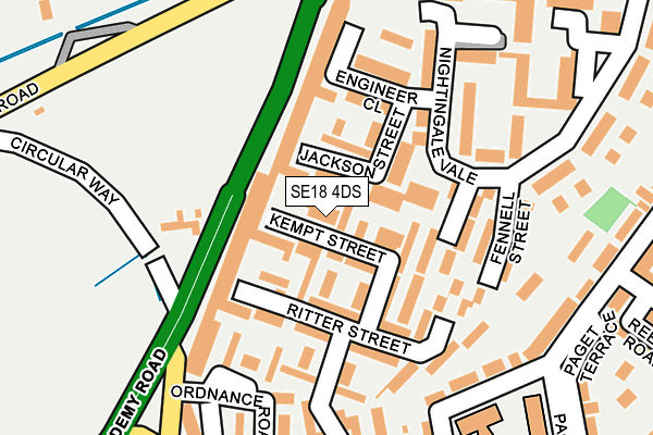 SE18 4DS map - OS OpenMap – Local (Ordnance Survey)