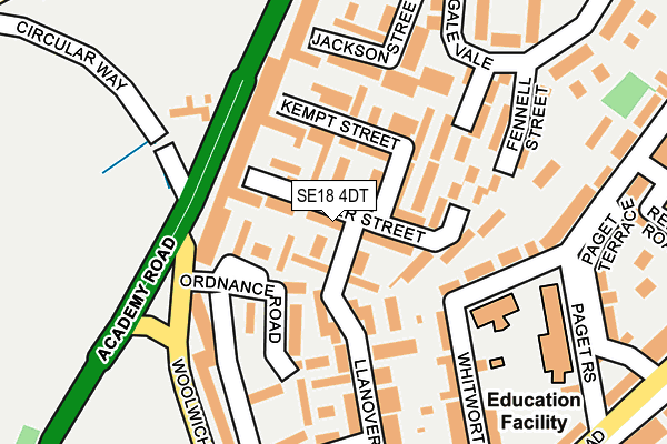 SE18 4DT map - OS OpenMap – Local (Ordnance Survey)