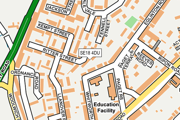 SE18 4DU map - OS OpenMap – Local (Ordnance Survey)