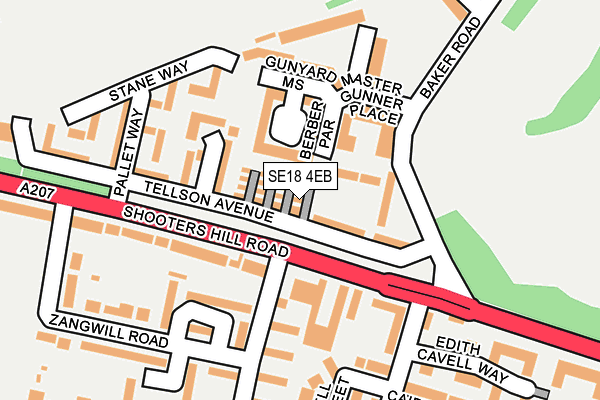 SE18 4EB map - OS OpenMap – Local (Ordnance Survey)