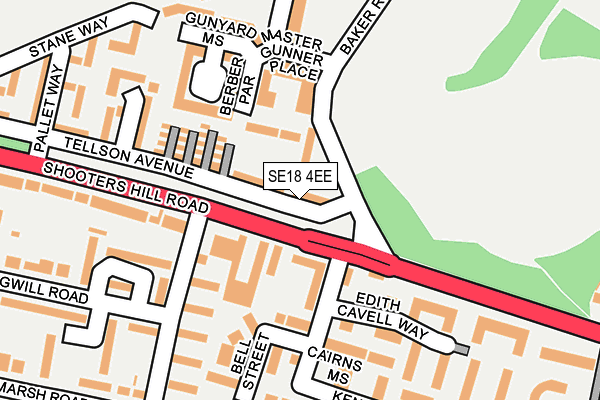 SE18 4EE map - OS OpenMap – Local (Ordnance Survey)