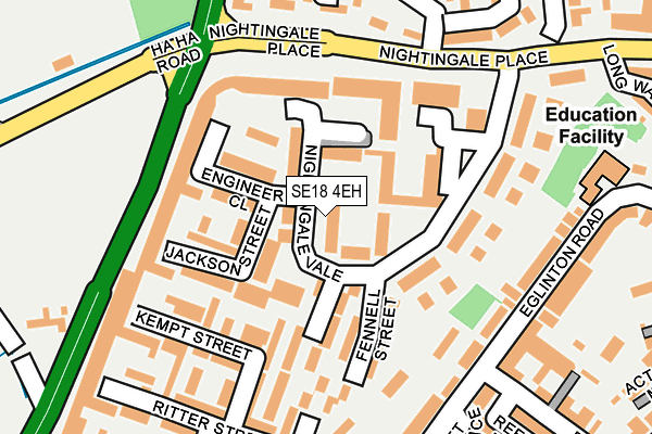 SE18 4EH map - OS OpenMap – Local (Ordnance Survey)