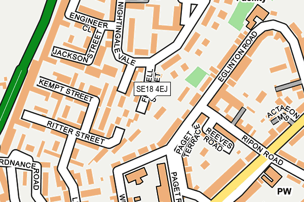 SE18 4EJ map - OS OpenMap – Local (Ordnance Survey)