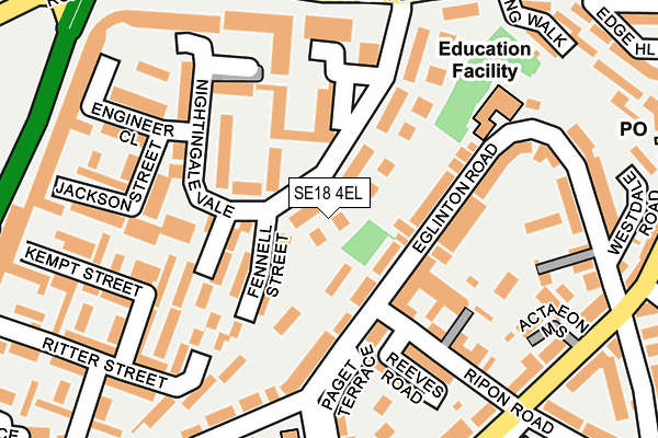 SE18 4EL map - OS OpenMap – Local (Ordnance Survey)