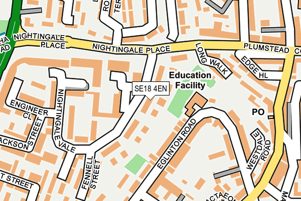 SE18 4EN map - OS OpenMap – Local (Ordnance Survey)