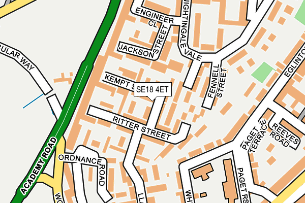 SE18 4ET map - OS OpenMap – Local (Ordnance Survey)