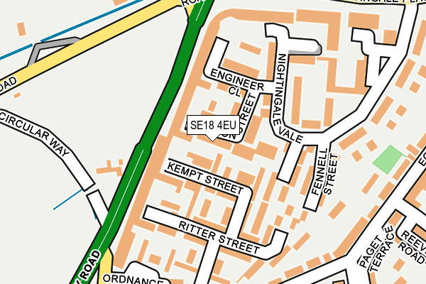 SE18 4EU map - OS OpenMap – Local (Ordnance Survey)