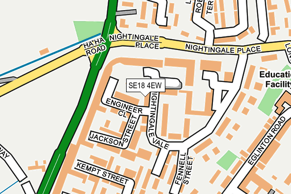 SE18 4EW map - OS OpenMap – Local (Ordnance Survey)