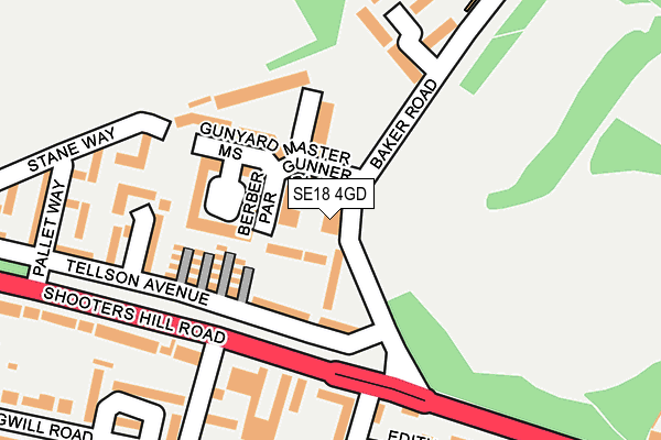 SE18 4GD map - OS OpenMap – Local (Ordnance Survey)