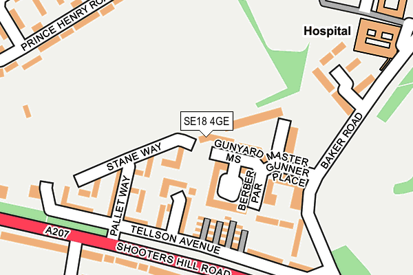 SE18 4GE map - OS OpenMap – Local (Ordnance Survey)