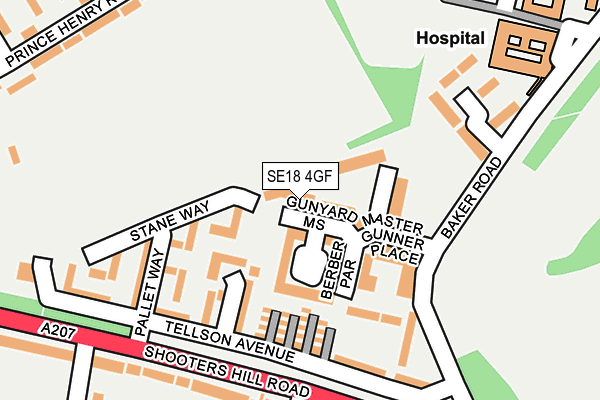 SE18 4GF map - OS OpenMap – Local (Ordnance Survey)