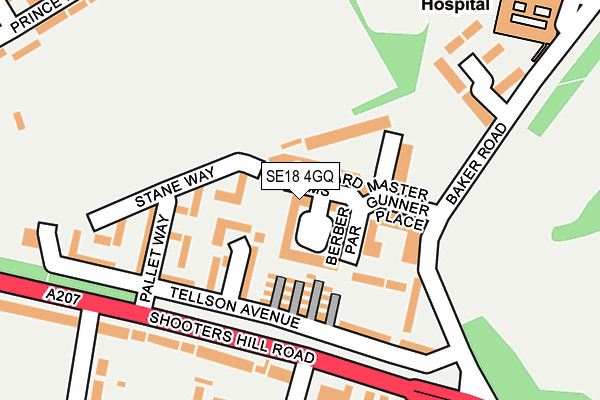 SE18 4GQ map - OS OpenMap – Local (Ordnance Survey)