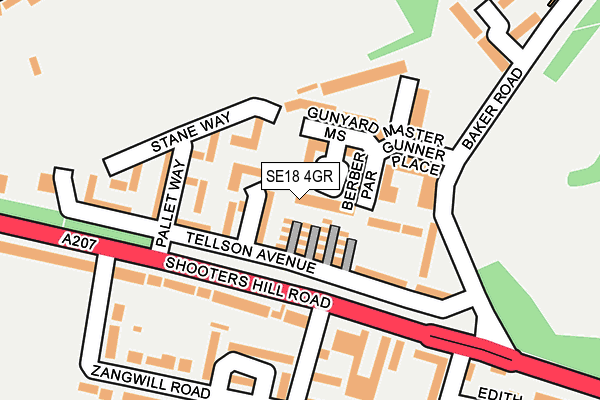 SE18 4GR map - OS OpenMap – Local (Ordnance Survey)