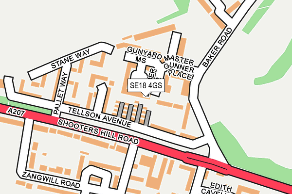 SE18 4GS map - OS OpenMap – Local (Ordnance Survey)
