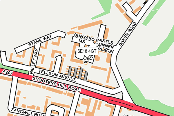 SE18 4GT map - OS OpenMap – Local (Ordnance Survey)