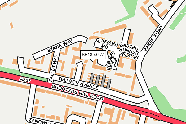 SE18 4GW map - OS OpenMap – Local (Ordnance Survey)