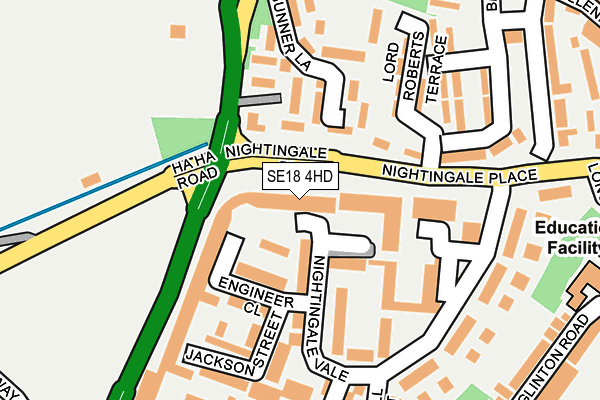 SE18 4HD map - OS OpenMap – Local (Ordnance Survey)