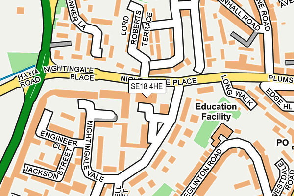 SE18 4HE map - OS OpenMap – Local (Ordnance Survey)