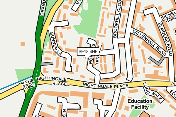 SE18 4HF map - OS OpenMap – Local (Ordnance Survey)