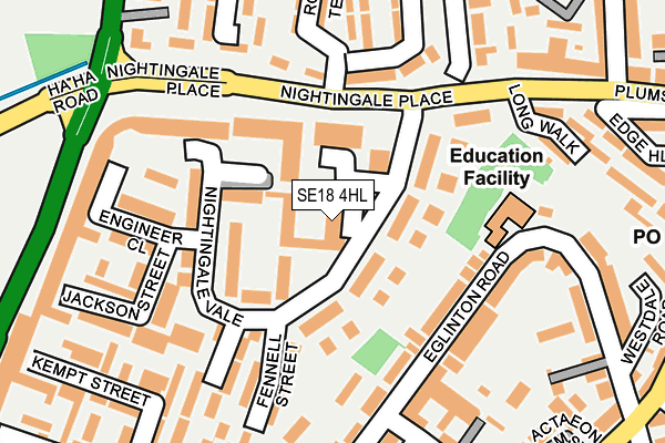 SE18 4HL map - OS OpenMap – Local (Ordnance Survey)