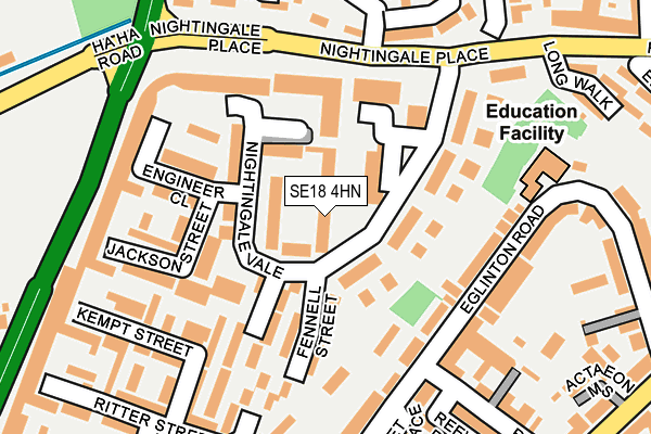 SE18 4HN map - OS OpenMap – Local (Ordnance Survey)