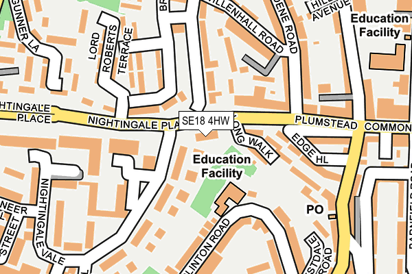 SE18 4HW map - OS OpenMap – Local (Ordnance Survey)