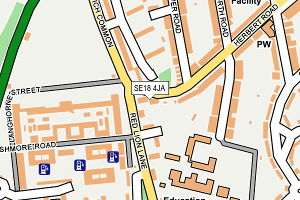 SE18 4JA map - OS OpenMap – Local (Ordnance Survey)
