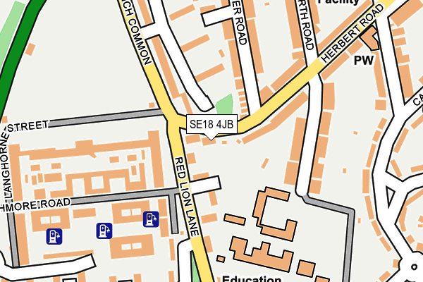 SE18 4JB map - OS OpenMap – Local (Ordnance Survey)