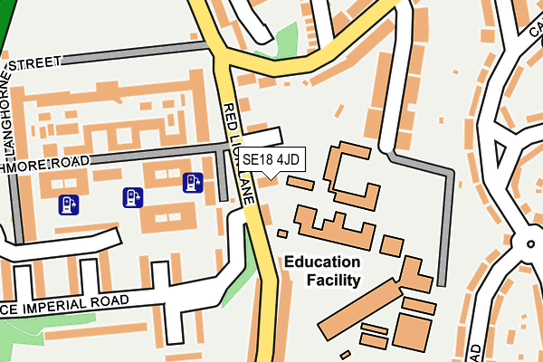 SE18 4JD map - OS OpenMap – Local (Ordnance Survey)