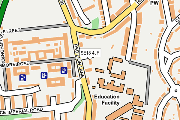 SE18 4JF map - OS OpenMap – Local (Ordnance Survey)