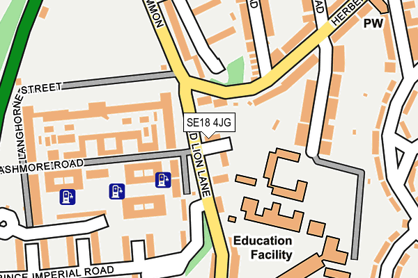 SE18 4JG map - OS OpenMap – Local (Ordnance Survey)
