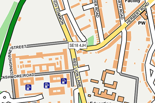 SE18 4JH map - OS OpenMap – Local (Ordnance Survey)