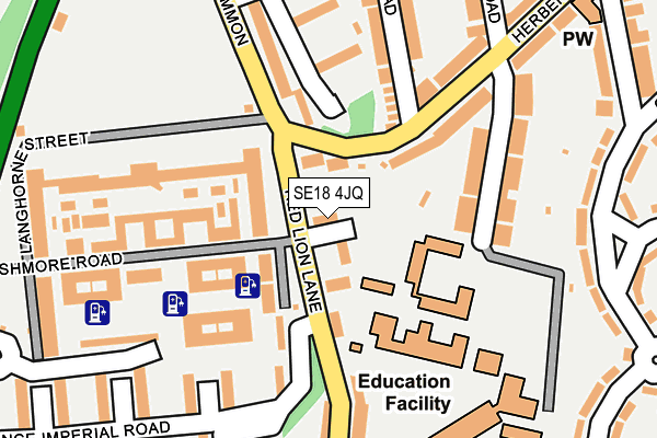 SE18 4JQ map - OS OpenMap – Local (Ordnance Survey)