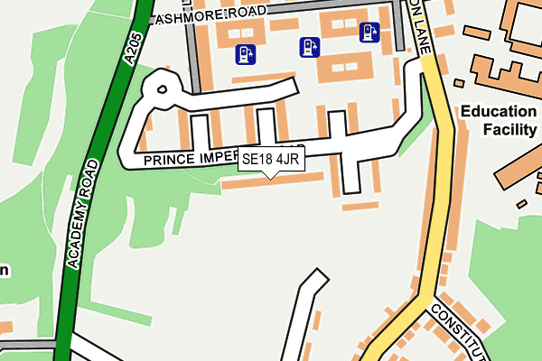 SE18 4JR map - OS OpenMap – Local (Ordnance Survey)