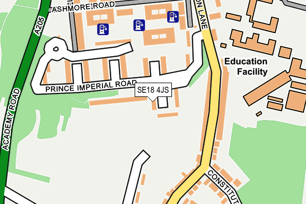 SE18 4JS map - OS OpenMap – Local (Ordnance Survey)