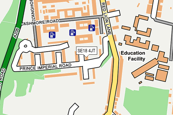 SE18 4JT map - OS OpenMap – Local (Ordnance Survey)