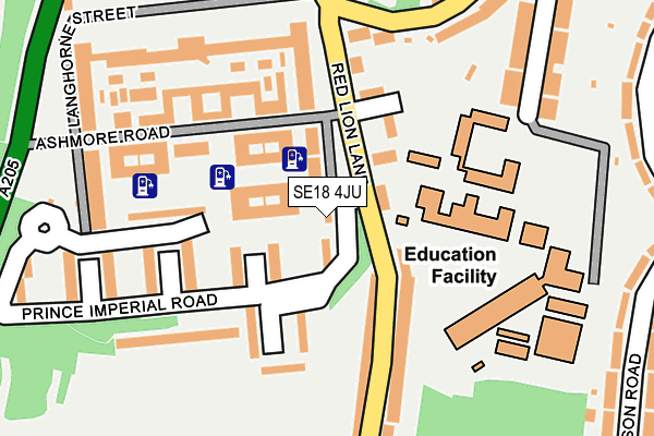 SE18 4JU map - OS OpenMap – Local (Ordnance Survey)