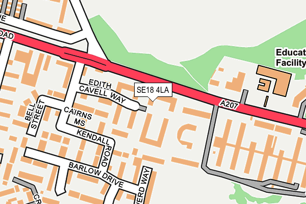 SE18 4LA map - OS OpenMap – Local (Ordnance Survey)