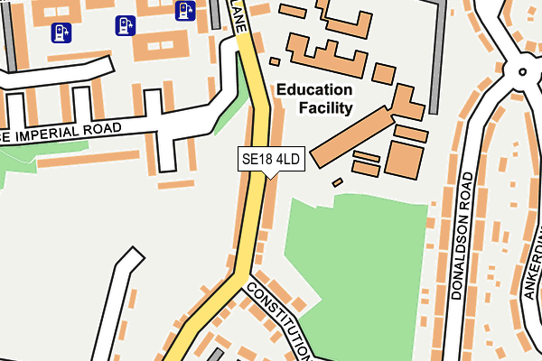 SE18 4LD map - OS OpenMap – Local (Ordnance Survey)
