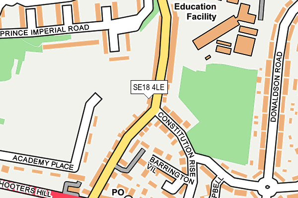 SE18 4LE map - OS OpenMap – Local (Ordnance Survey)