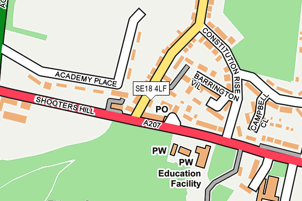 SE18 4LF map - OS OpenMap – Local (Ordnance Survey)