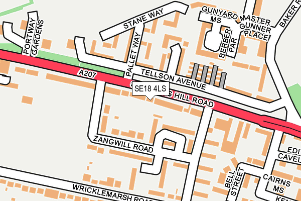 SE18 4LS map - OS OpenMap – Local (Ordnance Survey)