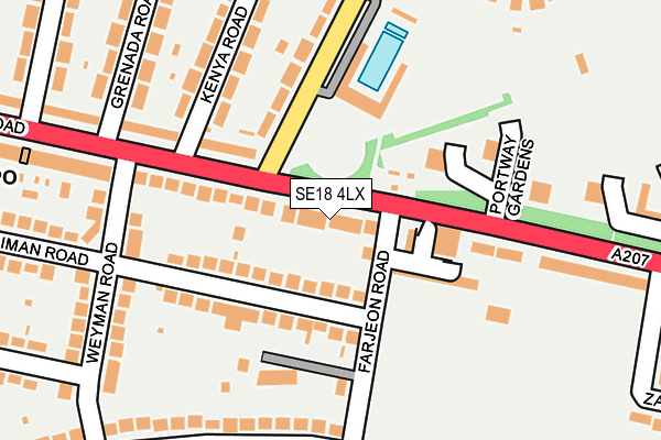 SE18 4LX map - OS OpenMap – Local (Ordnance Survey)