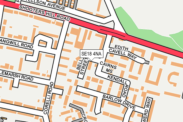 SE18 4NA map - OS OpenMap – Local (Ordnance Survey)