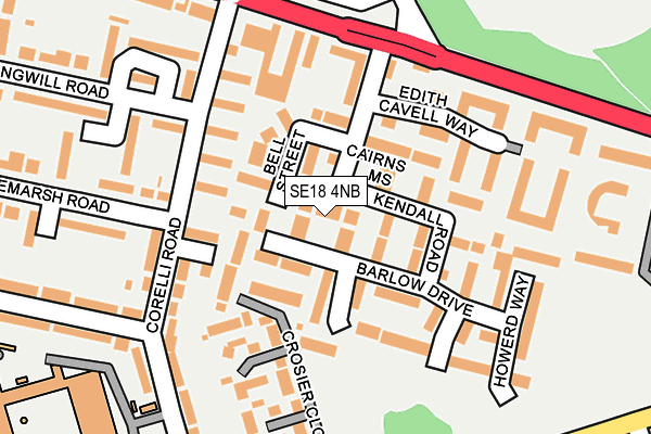 SE18 4NB map - OS OpenMap – Local (Ordnance Survey)