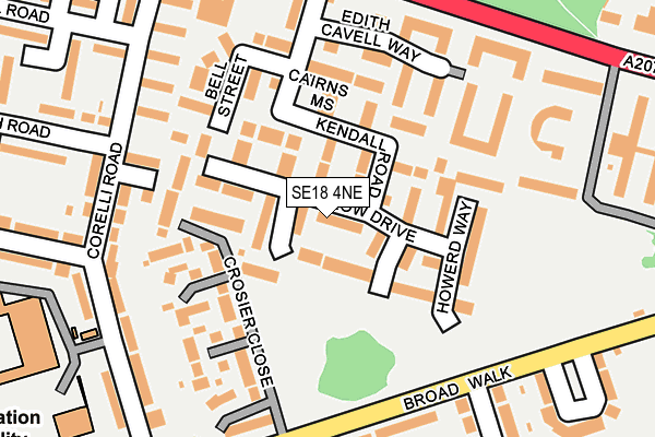 SE18 4NE map - OS OpenMap – Local (Ordnance Survey)