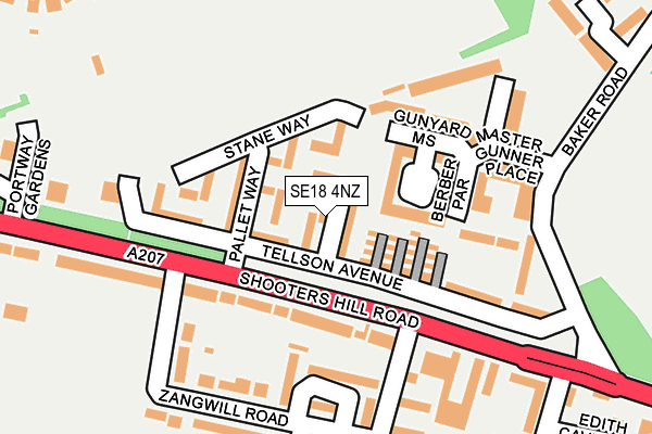 SE18 4NZ map - OS OpenMap – Local (Ordnance Survey)