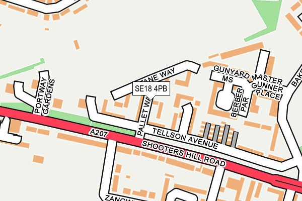 SE18 4PB map - OS OpenMap – Local (Ordnance Survey)